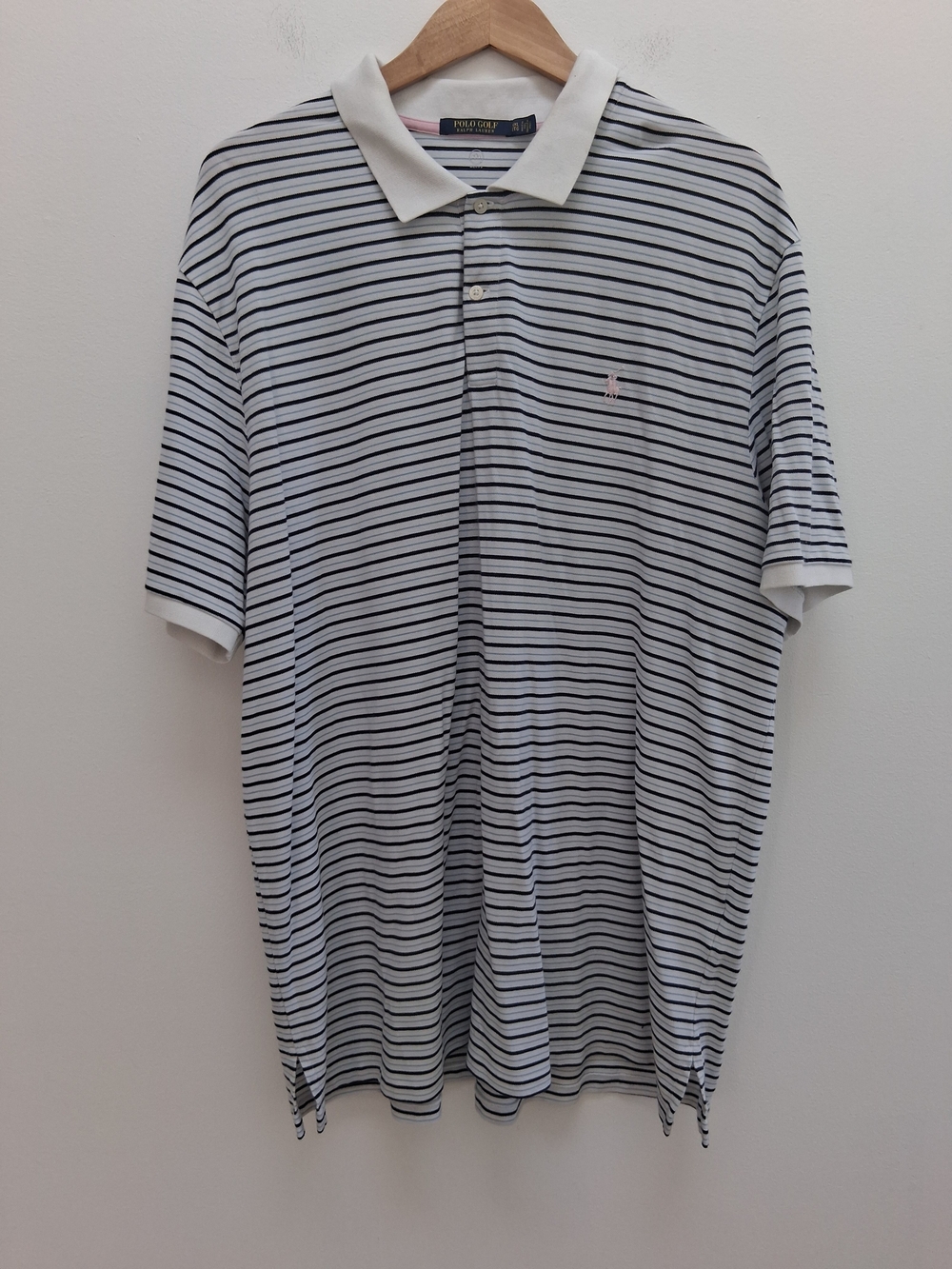 Polo Golf Ralph Lauren Striped Polo Shirt White Navy Size XXL Preppy Golf
